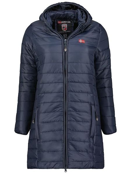 Geographical Norway Płaszcz pikowany "Atika" w kolorze granatowym rozmiar: L. Niebieskie płaszcze Geographical Norway, l, bez wzorów, bez kaptura. Za 219.08 zł.