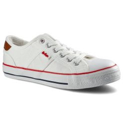 Białe Trampki Damskie Lee Cooper Stylowe Obuwie. Białe trampki Lee Cooper, z aplikacjami, ze skóry ekologicznej, eleganckie, bez zapięcia. Za 89.99 zł.