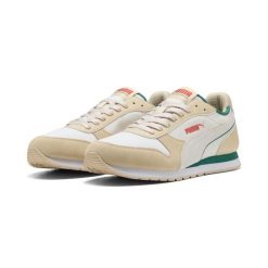 Sneakersy unisex St Miler Retro Run PUMA Warm White Canvas Wild Green Beige. Białe buty sportowe lifestyle Puma, bez wzorów, retro, bez zapięcia. Za 299.00 zł.