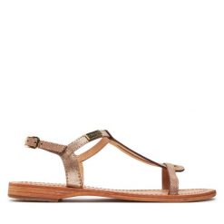 Sandały Les Tropeziennes. Brązowe sandały Les Tropeziennes, bez wzorów, bez obcasa, na płaskiej podeszwie, bez zapięcia. Za 329.99 zł.