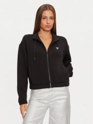 Guess Bluza V4BQ14 K7UW2 Czarny Regular Fit. Czarne bluzy Guess, xxs, z aplikacjami, z wiskozy, bez kaptura. Za 229.99 zł.