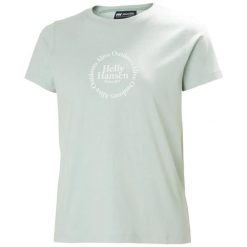 Koszulka damska Helly Hansen Core Graphic 2.0. Zielone t-shirty sportowe Helly Hansen, bez wzorów, bez ramiączek. Za 149.85 zł.