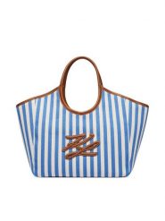 KARL LAGERFELD Torebka B2W46074 Niebieski. Niebieskie shopper bag KARL LAGERFELD, bez wzorów, z materiału, bez dodatków. Za 649.99 zł.