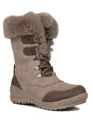 Kimberfeel Kozaki zimowe "Elena" w kolorze brązowym rozmiar: 37. Brązowe kozaki Kimberfeel, na zimę, bez wzorów, z materiału, eleganckie, z okrągłym noskiem, bez obcasa, bez zapięcia. Za 404.99 zł.