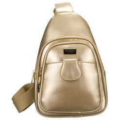 Złota błyszcząca saszetka nerka damska ze skóry ekologicznej plecaczek na jedno ramię Peterson. Żółte nerki i saszetki Peterson, bez wzorów, z materiału, bez dodatków. Za 94.99 zł.
