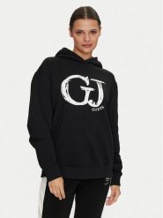 Guess Bluza Sara V4YQ00 K68I4 Czarny Relaxed Fit. Czarne bluzy Guess, xxs, z aplikacjami, z bawełny, bez kaptura. Za 189.99 zł.