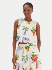 Seafolly Bluzka La Boca 55646-TO Écru Regular Fit. Bluzki Seafolly, m, bez wzorów, z bawełny, bez kołnierzyka, bez ramiączek. Za 379.99 zł.