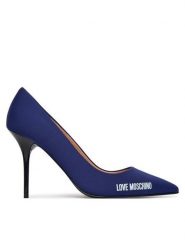 LOVE MOSCHINO Szpilki JA10299G1OIM0750 Niebieski. Niebieskie szpilki Love Moschino, bez wzorów, ze skóry, bez obcasa, na szpilce, bez zapięcia. Za 919.99 zł.