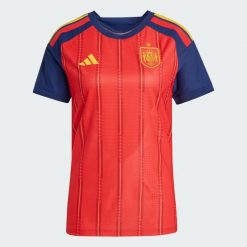 Koszulka domowa Hiszpania 26 Authentic. Czerwone t-shirty sportowe adidas, l, bez wzorów, z dzianiny, bez ramiączek, do piłki nożnej, climacool (adidas). Za 649.00 zł.