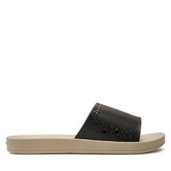 Klapki Ipanema. Czarne klapki Ipanema, bez wzorów, bez obcasa, bez zapięcia. Za 69.99 zł.
