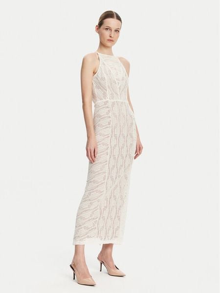 Guess Sukienka koktajlowa W5GK66 KCT80 Beżowy Slim Fit. Brązowe sukienki Guess, xl, z aplikacjami, z bawełny, wizytowe, bez kołnierzyka, bez ramiączek. Za 419.99 zł.