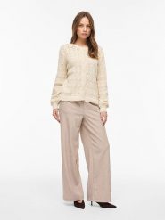 Vila Kardigan "Vilowen" w kolorze kremowym rozmiar: XS. Brązowe swetry Vila, xs, bez wzorów, z bawełny, bez ramiączek. Za 83.62 zł.