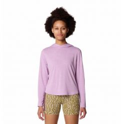 Bluza damska z kapturem Mountain Hardwear Sunblocker™. Czerwone bluzy MOUNTAIN HARDWEAR, bez wzorów, bez ramiączek, z kapturem. Za 378.00 zł.