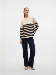 Vero Moda Sweter w kolorze beżowo-czarnym rozmiar: L. Brązowe swetry Vero Moda, l, bez wzorów, bez ramiączek. Za 83.62 zł.
