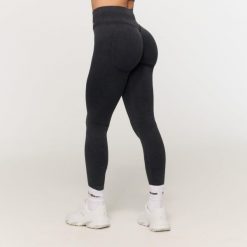 Legginsy damskie fitness bezszwowe Fierce. Szare legginsy GYMBEAM, bez wzorów, z elastanu, sportowe, długie. Za 110.90 zł.