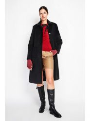 ASSUILI Płaszcz przejściowy w kolorze czarnym rozmiar: 36. Czarne płaszcze Assuili, bez wzorów, z wełny, klasyczne, bez kaptura. Za 434.99 zł.