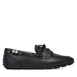 Baleriny KARL LAGERFELD. Czarne baleriny KARL LAGERFELD, bez wzorów, bez obcasa, bez zapięcia. Za 879.99 zł.