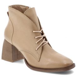 Botki damskie Armodo, na klocku skórzane za kostkę i na suwak, rabit Baflo, 1670. Brązowe botki Armodo, bez wzorów, ze skóry, biznesowe, za kostkę, bez obcasa, na obcasie, bez zapięcia. Za 379.00 zł.