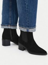 Lasocki Botki CEO-WS13657-01 Czarny. Czarne botki Lasocki, bez wzorów, ze skóry, bez obcasa, na słupku, bez zapięcia. Za 249.99 zł.