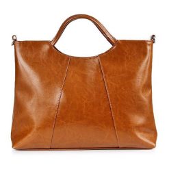 Skórzana damska aktówka DAN-A T59 camel. Brązowe aktówki DAN-A, bez wzorów, ze skóry. Za 399.99 zł.