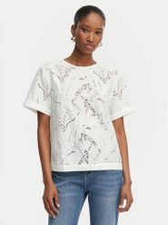 Guess Bluzka W6GH41 W1851 Biały Regular Fit. Białe bluzki Guess, s, z aplikacjami, z wiskozy, bez kołnierzyka, bez ramiączek. Za 434.99 zł.