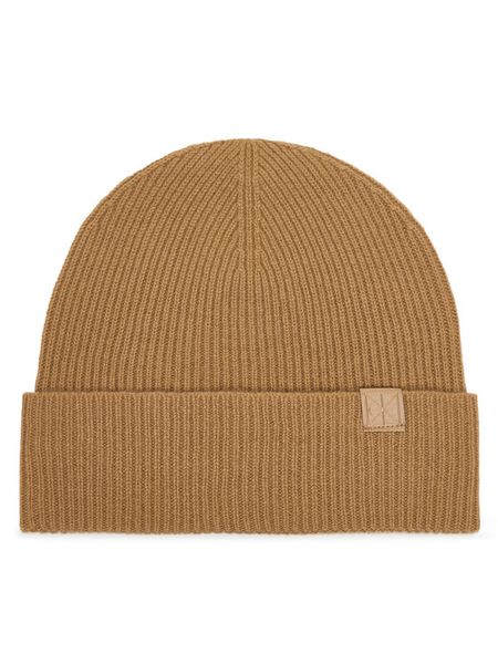 Calvin Klein Czapka Emblem LV04D8013G Beżowy. Brązowe czapki zimowe Calvin Klein, bez wzorów, z kaszmiru. Za 219.99 zł.