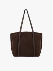 Ciemnobrązowa pojemna shopperka damska. Brązowe shopper bag Brawo sp. z o.o., bez wzorów, biznesowe, na ramię, duże, bez dodatków. Za 449.99 zł.