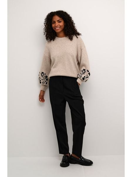 Kaffe Spodnie w kolorze czarnym rozmiar: 44. Czarne spodnie materiałowe Kaffe, bez wzorów, z materiału, z podwyższonym stanem. Za 136.13 zł.