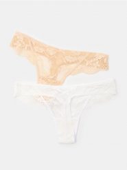 Koronkowe stringi 2 pack - wielobarwny. Stringi Sinsay, bez wzorów, z koronki. Za 19.99 zł.