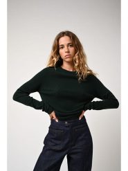 AUTHENTIC CASHMERE Kaszmirowy sweter "Ecrin" w kolorze ciemnozielonym rozmiar: M. Zielone swetry AUTHENTIC CASHMERE, m, bez wzorów, z kaszmiru, bez ramiączek. Za 220.12 zł.