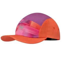 Czapka z daszkiem Damska Buff 5 Panel Go Cap. Czerwone czapki z daszkiem Buff, bez wzorów, z elastanu, sportowe. W wyprzedaży za 118.93 zł.