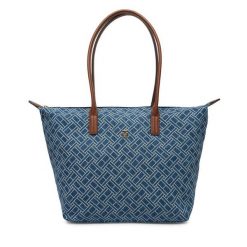 Torebka Tommy Hilfiger. Niebieskie shopper bag Tommy Hilfiger, bez wzorów, z denimu, bez dodatków. Za 489.99 zł.