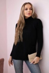 Sweter ze stójką czarny. Czarne swetry KESI, na zimę, l, bez wzorów, z wełny, klasyczne, plus size, bez ramiączek. Za 178.78 zł.