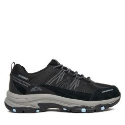 Trekkingi Skechers. Czarne buty sportowe lifestyle Skechers, bez wzorów, sportowe, bez zapięcia. Za 359.99 zł.