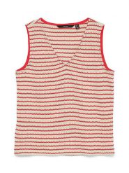 Vero Moda Top w kolorze beżowo-czerwonym rozmiar: XS. Brązowe topy Vero Moda, xs, bez wzorów, bez kołnierzyka, bez ramiączek. Za 53.17 zł.
