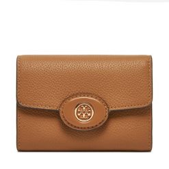 Mały Portfel Damski Tory Burch. Brązowe portfele Tory Burch, bez wzorów. Za 809.99 zł.