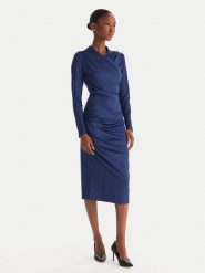 ACCESS FASHION Sukienka koktajlowa 54-3040-225 Granatowy Slim Fit. Niebieskie sukienki ACCESS FASHION, s, bez wzorów, z syntetyku, wizytowe, bez kołnierzyka, bez ramiączek. Za 439.99 zł.