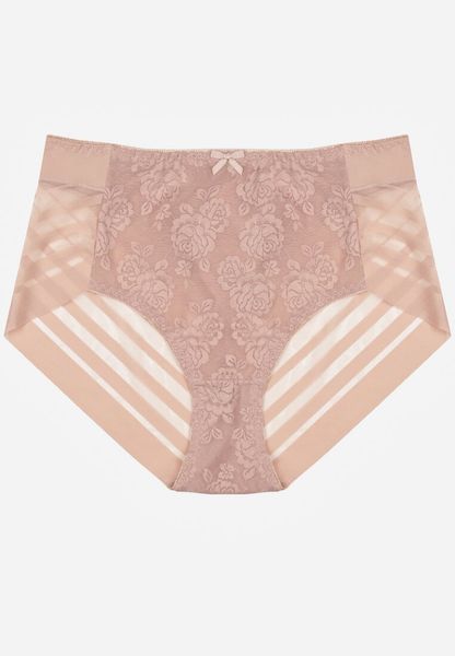 Różowe Majtki Figi z Wysokim Stanem Zdobione Koronką i Siateczką Helieth. Czerwone figi Born2be, z aplikacjami, z koronki, z podwyższonym stanem. Za 19.99 zł.
