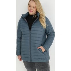 Ciemnozielona Kurtka Pikowana Aemene. Zielone kurtki Born2be, na jesień, plus size, bez wzorów, z jeansu, bez kaptura. W wyprzedaży za 187.49 zł.