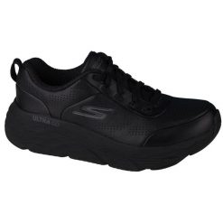 Buty do chodzenia damskie, Skechers Max Cushioning Elite. Czarne buty treningowe Skechers, bez wzorów, z materiału, przed kostkę, bez zapięcia, trekkingowe. Za 399.99 zł.