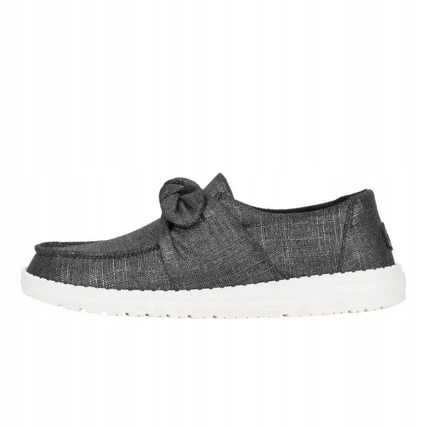 HEYDUDE Damskie Mokasyny Wendy Bow Shimmer. Szare mokasyny Hey dude, bez wzorów, z materiału. Za 219.00 zł.
