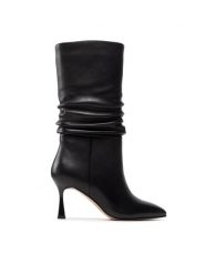 Simple Botki SL-26-02-000037 Czarny. Czarne botki Simple, bez wzorów, ze skóry, bez obcasa, na szpilce, bez zapięcia. Za 329.99 zł.