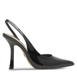 Sandały Nine West. Czarne sandały Nine West, bez wzorów, bez obcasa, na szpilce, bez zapięcia. Za 249.99 zł.