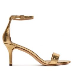 Sandały LAUREN RALPH LAUREN. Żółte sandały Lauren Ralph Lauren, bez wzorów, bez obcasa, na szpilce, bez zapięcia. Za 689.99 zł.