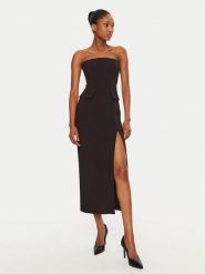 Bardot Sukienka koktajlowa Nikki 59728DB Czarny Slim Fit. Czarne sukienki Bardot, bez wzorów, z syntetyku, wizytowe, bez kołnierzyka, bez ramiączek. Za 299.99 zł.