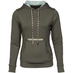 Damska bluza jeździecka Harry's Horse Just Ride. Zielone bluzy z kapturem HARRYS HORSE, s, bez wzorów, z elastanu, z kapturem, do jazdy konnej. Za 278.20 zł.