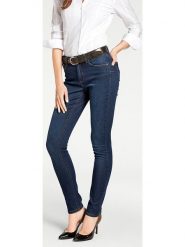 Heine Dżinsy - Slim fit - w kolorze granatowym rozmiar: 40. Niebieskie jeansy Heine, bez wzorów, klasyczne, z podwyższonym stanem. Za 110.04 zł.