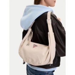 Torebka Guess Jeans. Brązowe torebki klasyczne Guess Jeans, z aplikacjami, z jeansu, klasyczne, bez dodatków. Za 169.99 zł.