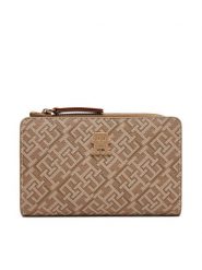 Tommy Hilfiger Duży Portfel Damski Th Monoplay Leather Med 7 Wallet AW0AW17417 Brązowy. Brązowe portfele Tommy Hilfiger, bez wzorów, ze skóry. Za 239.99 zł.