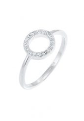 Elli Damskie koło filigranowe Geo z kryształami w srebrze próby 925 Sterling Silver Pierścionki 1 ct. Szare pierścionki Elli, srebrne. Za 293.99 zł.